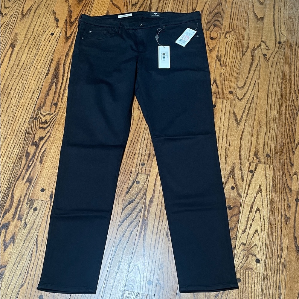 NWT AG Adriana Goldschmidt sz 14 The Stilt Cigarette black sateen pants